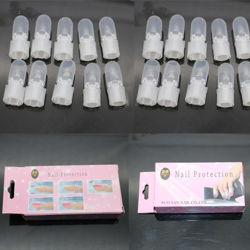 10PCS Manicure Finger Nail Art Design Tips Cover Polish Shield Protector Clip