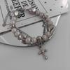 Sweet and Cool Cross Stitching Reflective Pearl Bracelet Crystal Gothic Punk Jewellery Wrist Bracelet Party Prom Gift