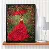 5D Diy Diamond Painting Woman In Red with Umbrella Cross Stitch Set Full Diamond Embroidery Mosaic Art Picture of Rhinestones Decor Gift