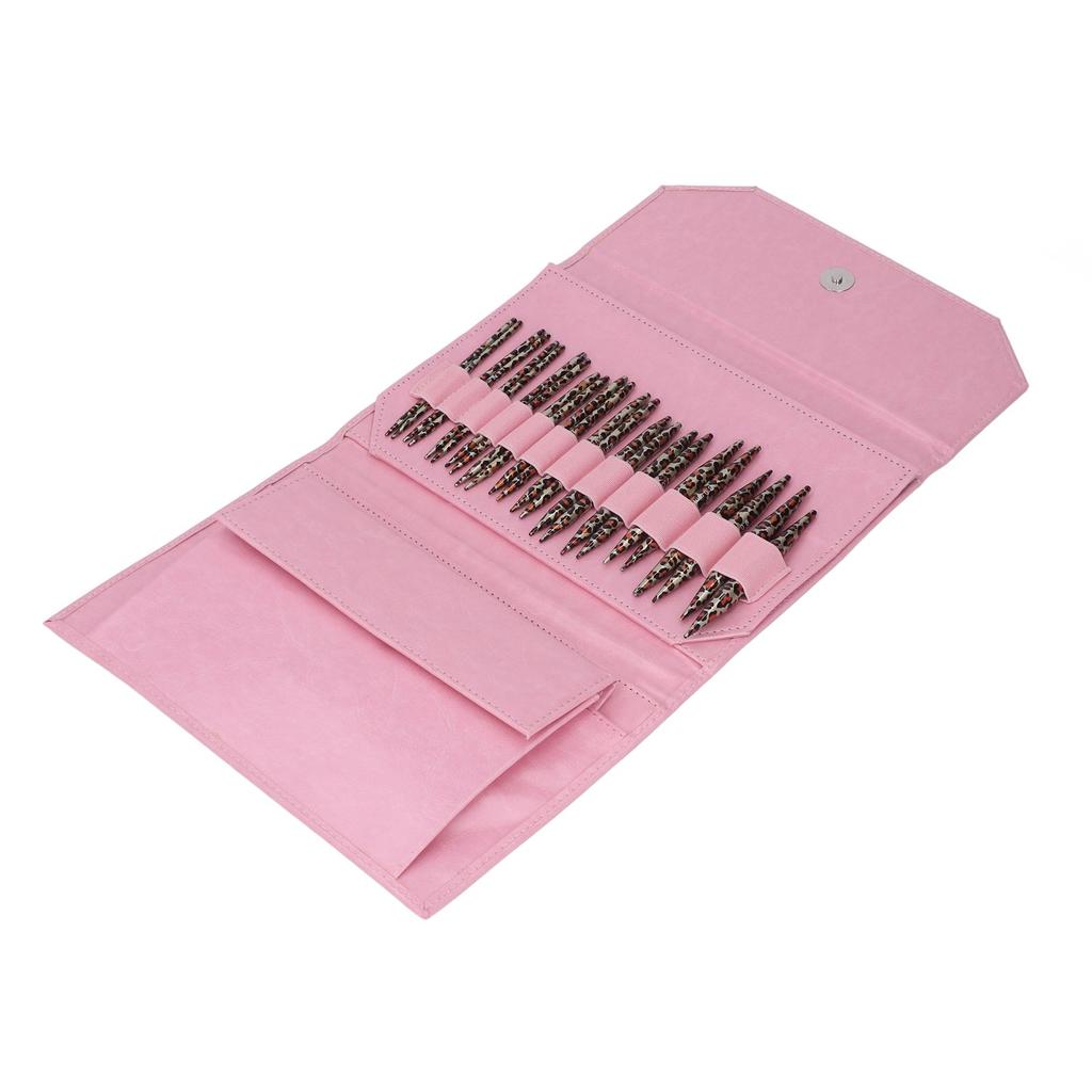 Knitting Needles Set Removable Circular Leopard Print Knitting Needles Sweater Needle Gauge Buttons