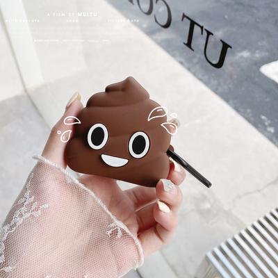 Niedliche Cartoon-Poop-Silikon-Kopfhörerhülle für Samsung Galaxy Buds 2 Pro Live, Hülle für Galaxy Buds2 Pro Cover Fundas, vollständiger Schutz mit Metallhaken