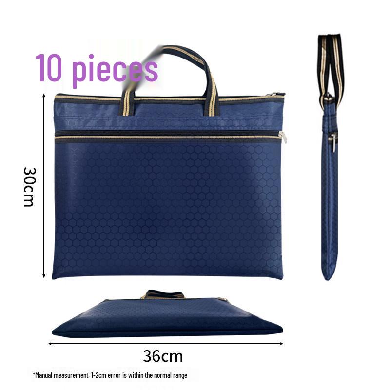 Customizable Zipper Briefcase: Document & Cigarette Case, Thickened Conference Handbag, with Printed Logo Capability.