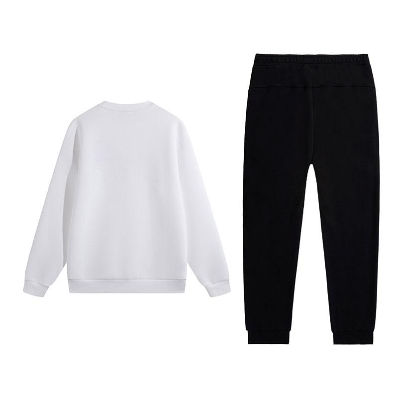 Li-Ning Fashion Print Crew Neck Pullover Long Sleeve Comfortable Pants Sweatshirt Set Men sets AWDVH35-4+AKLUE31-1