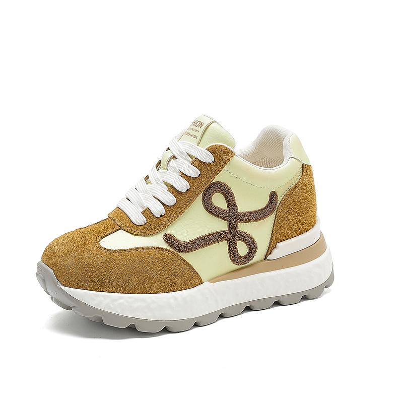 

Women s tide autumn heightening platform new versatile niche sports and leisure shoes 40 жовтий