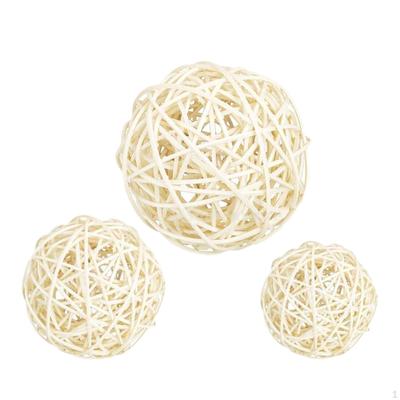 3 stück Rattan Kugeln Ornamente DIY Handwerk Projekte Vase Füllstoffe Hängen Anhänger für Geburtstag