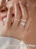 Bobisty 14K Gold Plated Stackable Rings for Women Non Tarnish Dainty Cubic Zirconia Wedding Bands Engagement Promise Ring Set