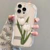 Cold Wind Tulip iPhone17Promax Mobile Phone Case Transparent for Apple 16promax Cream Case 15