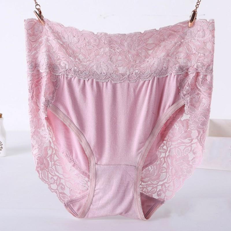 Large Size M-3XL Modal Panties High Waist Women Sexy Lace Underpants Female Briefs Underwear 11 Colors