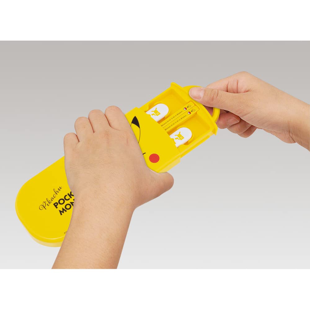 Skater Cutlery Lunch Made In Sliding Name Stickers Trio Pokemon Pikachu 23 for Boys and Children's Set, Box, Chopsticks, Spoon, Fork, Japan, Cutlery,