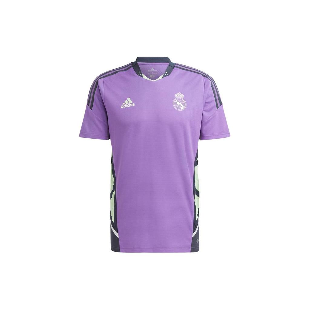 adidas Maglia da Calcio Vintage a Manica Corta Taglio Dritto Slim Fit con Stampa Logo Unisex Viola HT8794