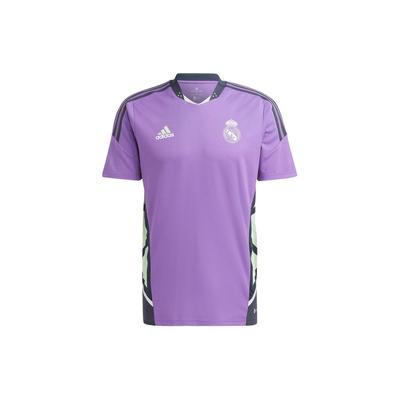 adidas Maglia da Calcio Vintage a Manica Corta Taglio Dritto Slim Fit con Stampa Logo Unisex Viola HT8794
