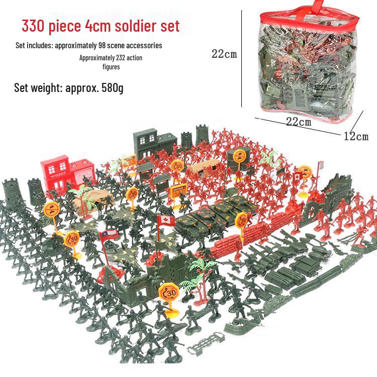 

Детский военный игровой набор из 330 предметов: Маленькие фигурки солдатиков 4 см