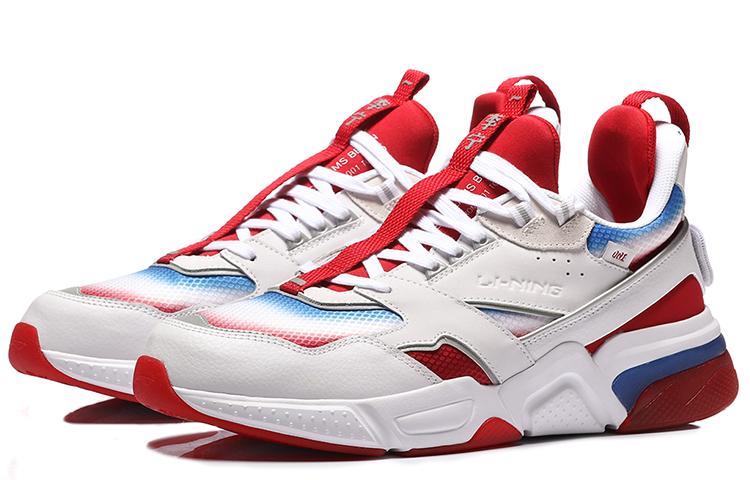 Li Ning 001 Running Shoes Unisex Low Top White/Red AGLN227-1