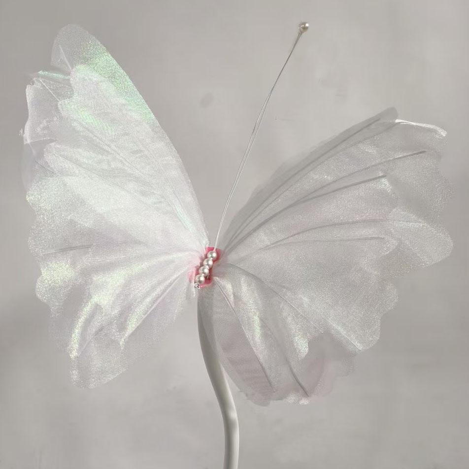Silk Iridescent Butterfly Wedding Art Installation & Photo Prop