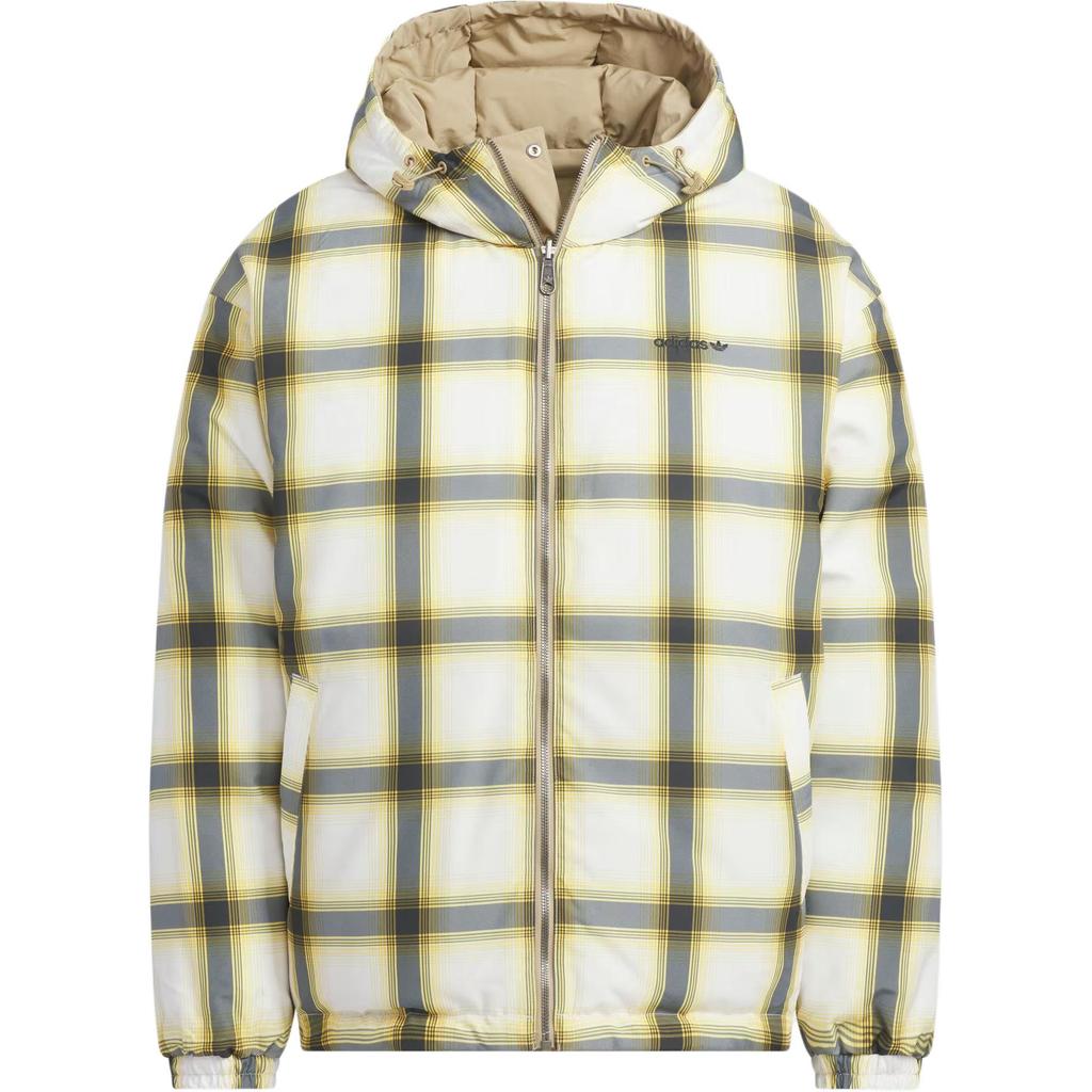 Adidas Originals FW25 Wendbare Daunenjacke Gestreift Warm Doppelseitig Sportlich Entendaunen Kapuze Langarm Daunenjacke Herren Jacke KF9278