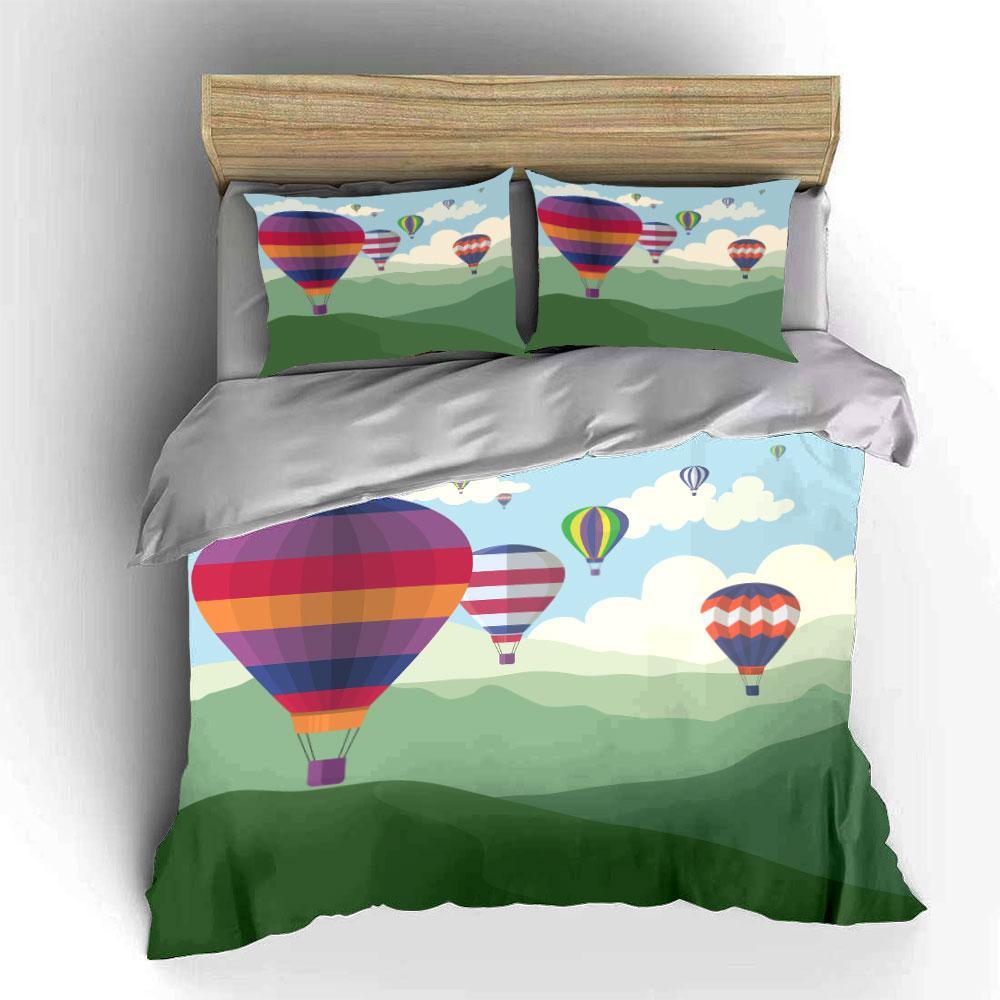 Colorful Hot Air Balloons. Bedding Sets Duvet Cover Sets Duvet Covers Pillowcases(1 * Duvet Cover 2 * Pillowcases Without Duvet Insert)