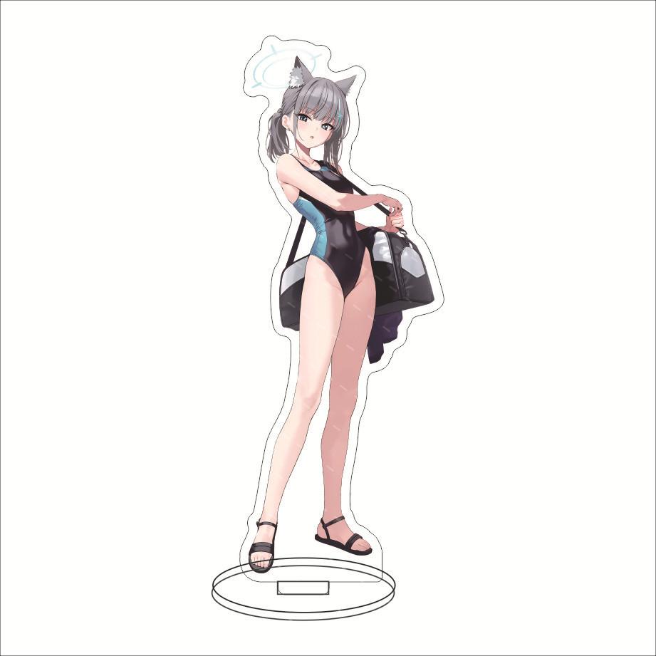 Anime Blue Archive Sunaōkami Shiroko Stand Model Cosplay 15cm Acrylic Game Figure Waraku Chis Cute Desk Decor Fans Collection