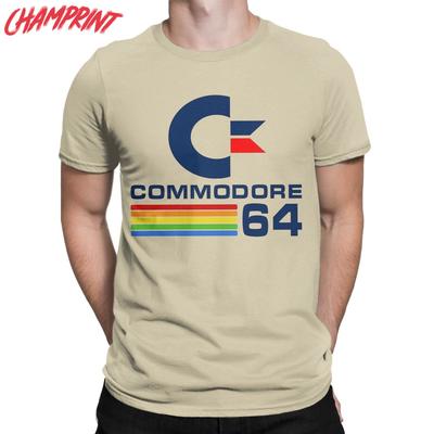 Commodore 64 T-Shirts für Herren Vintage Baumwoll-T-Shirt Rundhals Kurzarm T-Shirts Übergröße Kleidung