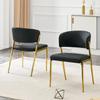 Set of 2 Modern Dining Chairs with Metal Frame, Upholstered Seat and Backrest – Sturdy
