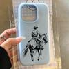 Uma Capa com Design Clássico de Cavaleiro Cowboy Para iPhone 17 Air 16 15 Pro Max 16E 14 13 12 11 PRO XS XR 7 8 Plus Capa Transparente Fosca 2 EM 1