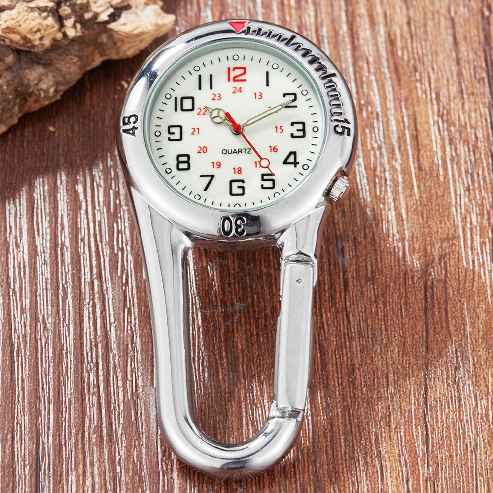 Orologio da Tasca Multifunzione con Moschettone a Clip Orologio da Infermiera Bussola Apribottiglie per Medici Chef Orologio Sportivo Luminoso da Esterno