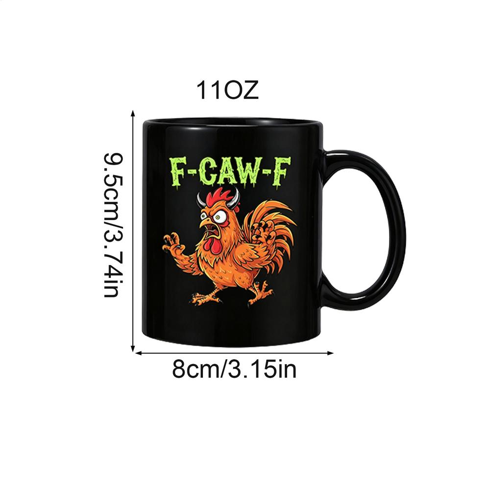 Chicken Style Mug Ceramic Hot Coffee Cup F-Caw-F Chicken Pattern Mug Ceramic Farmhouse Themed Coffee Mug Animal Tea Cup