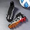 31-48 Men's Large Size Football Shoes Letter Electroplating Process Sole Children High Top Long Nails Indoor Outdoor Anti-slip Football Boots