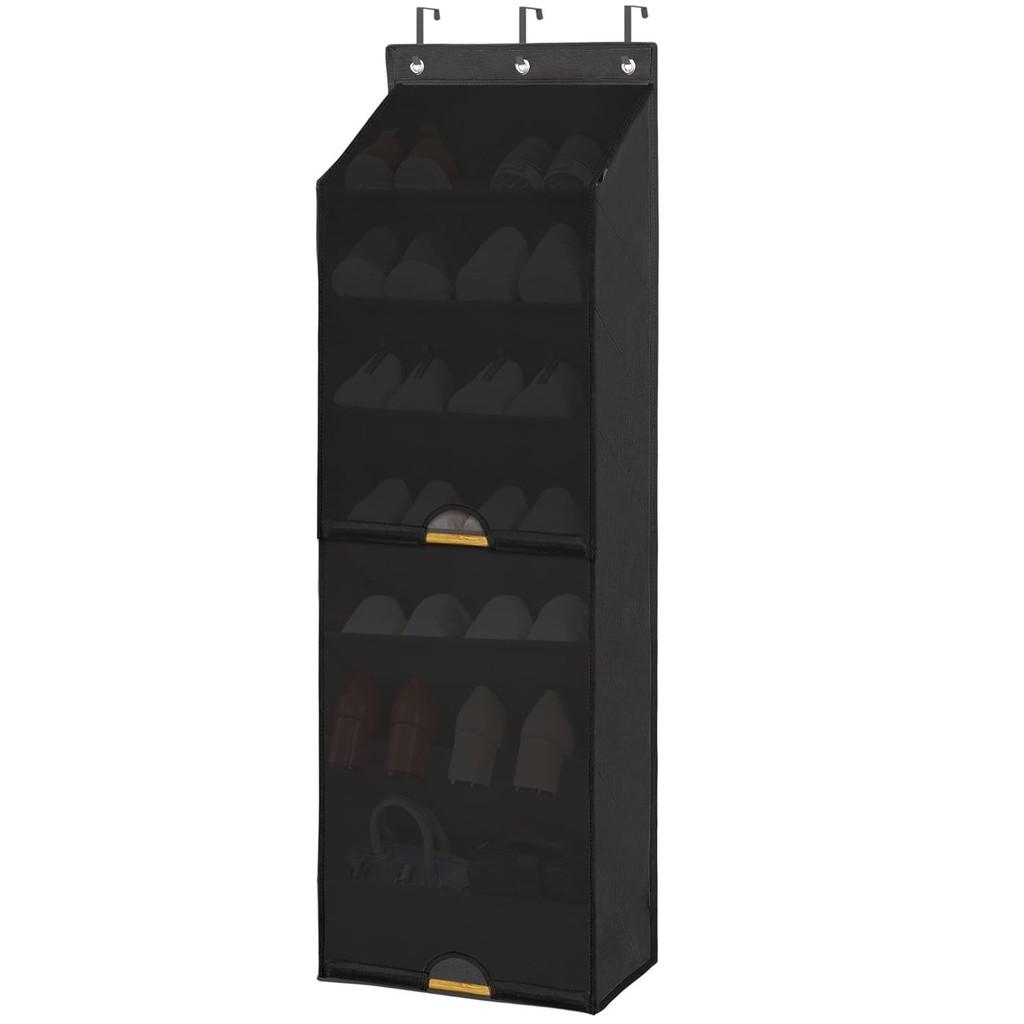 Modern Basic 7 Layer Wall Mount Shoe Organizer Bag With Dustproof Multipurpose Storage For Bedroom
