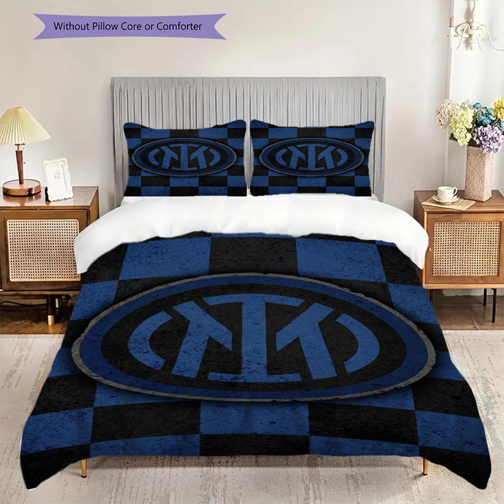 Inter Milan Heritage Bedding (1 * Duvet Cover + 2 * Pillowcase, Without Core) Duvet Cover and Pillowcase Soft and Comfortable Christmas Birthday Gift