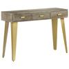 Day and Night - Day and Night Solid Mango Wood Console Table with Gray Brass 110x35x76 Cm