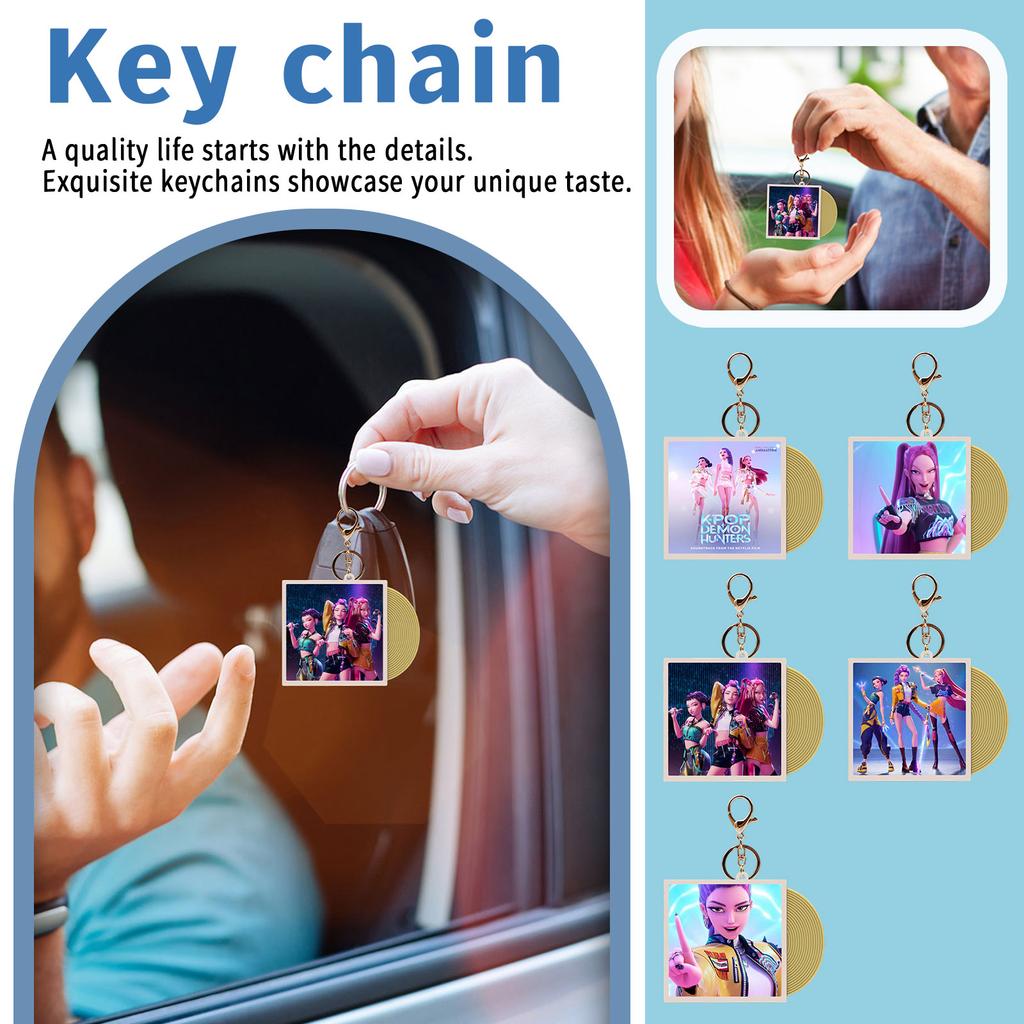 Black Vinyl Record Keychain Anime Peripheral Small Pendant