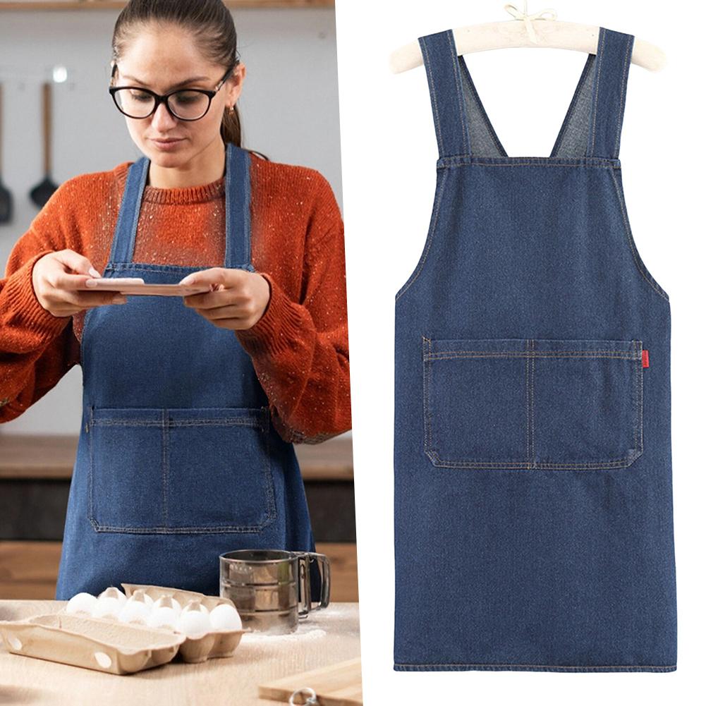 Men Women Daily Work Apron Front Pocket Adjustable Straps For Women Men