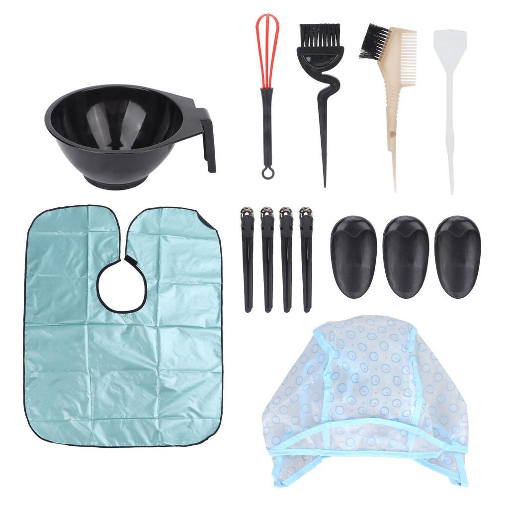 14pcs Hair Dye Coloring Kit DIY Hair Dye Brush Bowl Set for Salon Hair Coloring Bleaching