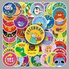 50-Pack Creative Reward Stickers for Children - Waterproof, English, DIY Doodles for Luggage and Skateboards