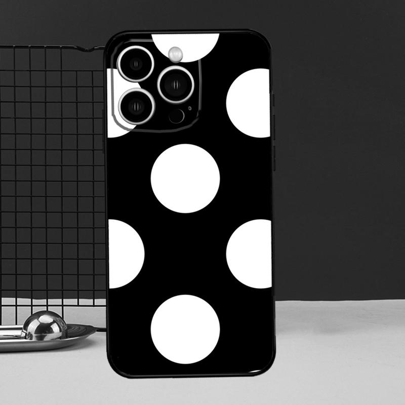 Black And White Polka Dot Protective Cover For iPhone 11 14 12 13 Pro Max Mini X XR XS Max 7 8 Plus SE 2020 Phone Case