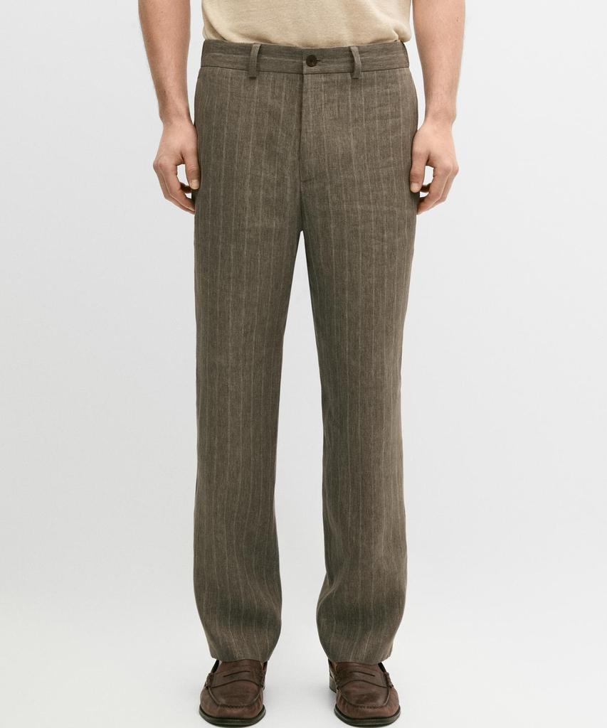 Masimodutti Linen Striped Pants