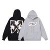 1928 Off-White 2025 Autumn/Winter New Broken Paper Arrow Printed Hoodie for Men and Women