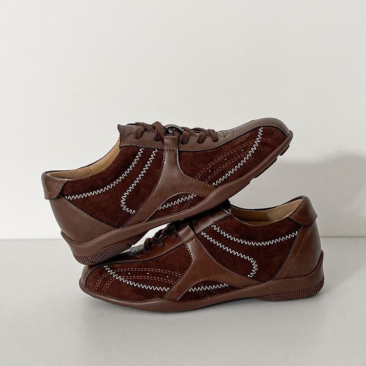 Cowhide version~ Maillard style inner height increase boxing shoes women's 2025 autumn and winter new sports style casual shoes German training shoes