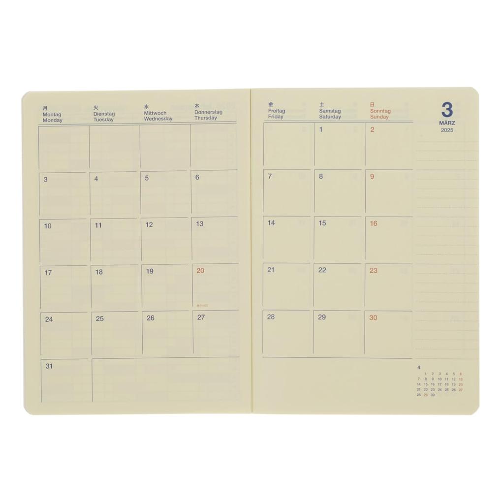 [Delfonics Planner 2025-2026 Edition / Starting March 2025] Rollbahn Notebook Diary, Clear, B6, Monthly Schedule (Clear)