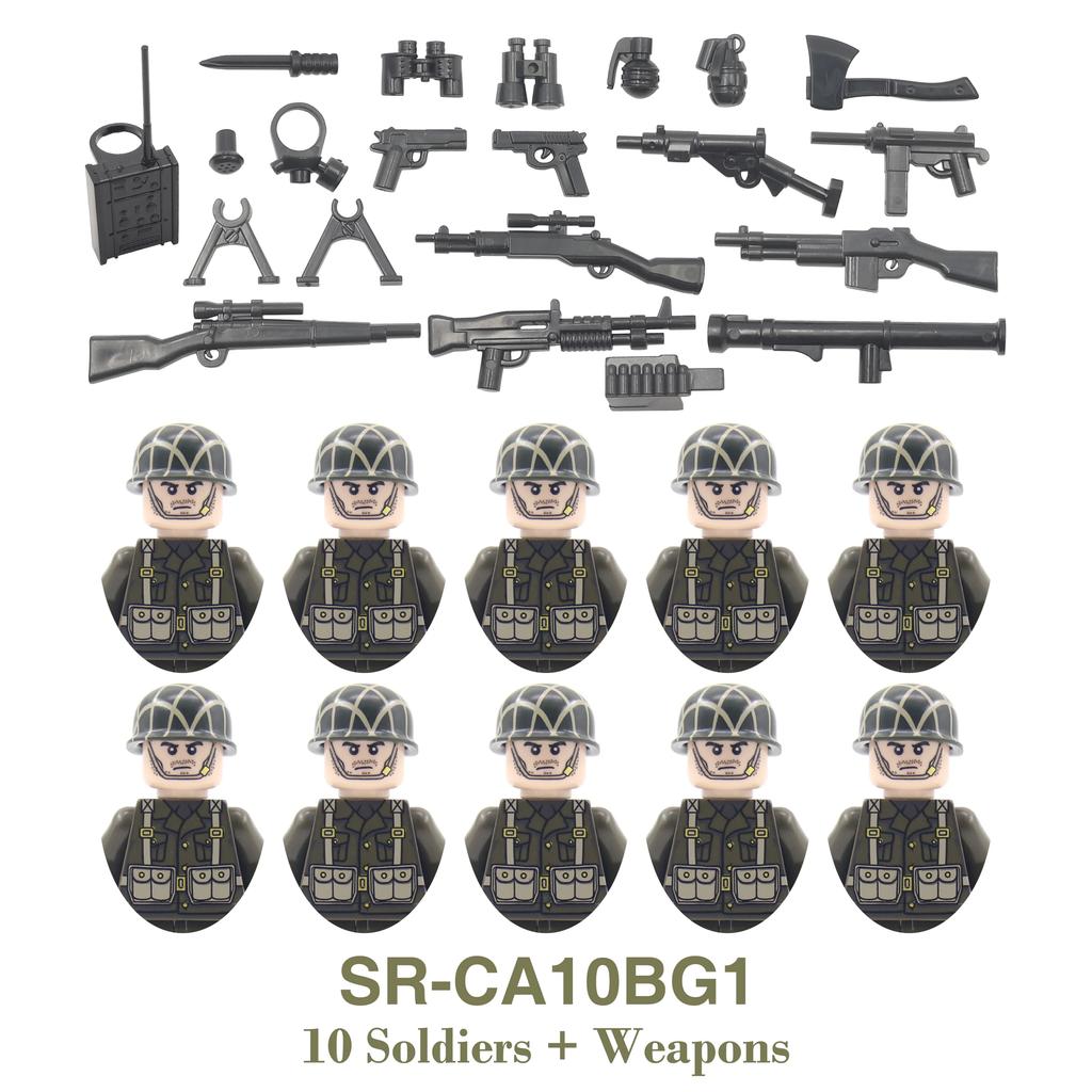 DIY WK2 Infanterie Sanitäter Soldat Motorrad Sowjetische US-Armee Militär Waffe Waffen Baustein Ziegel Kinder Kind Geschenke Spielzeug