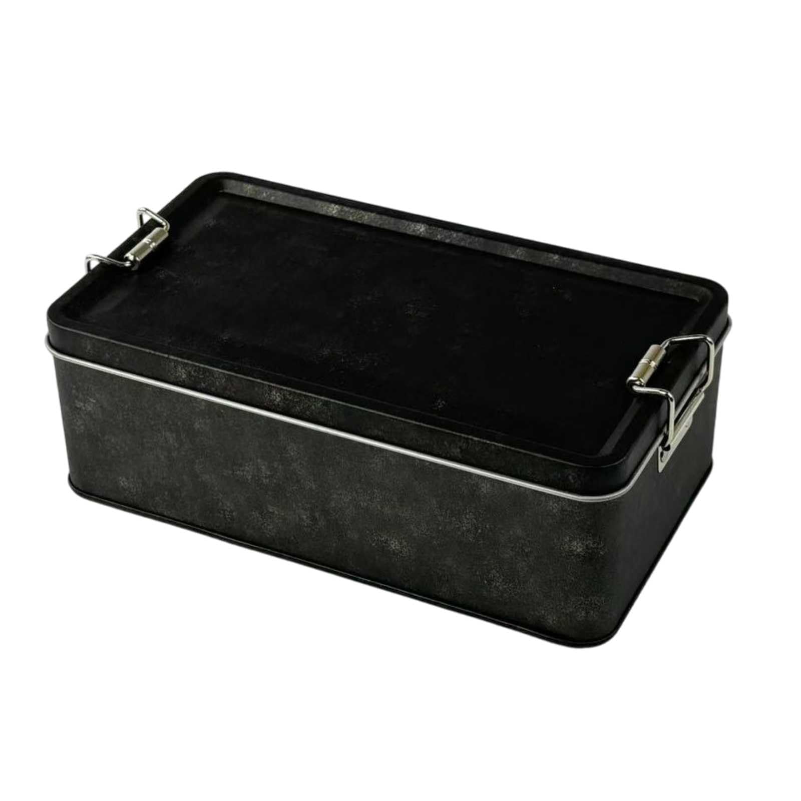 

Lunari Tin Can Case with Lid, Retro Storage Box, Collection Organizer, Simple Toy Box, Interior Goods, Ebony Black