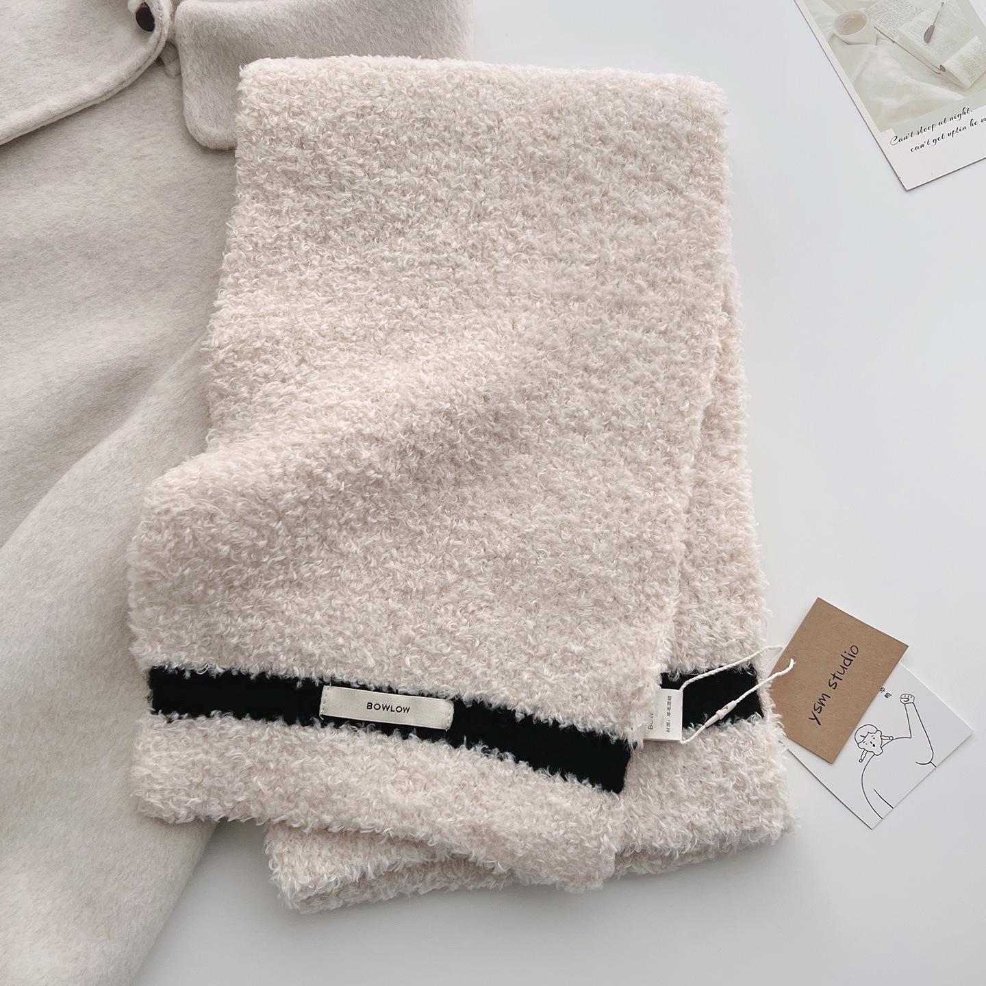 Écharpe Rouge Tricotée de Luxe pour Femmes Hiver Simple Classique Unie Châle Écharpes Écharpe Couple Hommes Écharpe en Laine Thermique Douce Épaisse gray