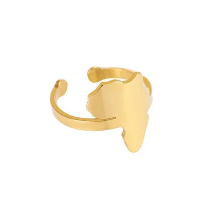Afrika Karten Ring für Damen Herren Geschenk Afrikanische Ethnische Kulturen Edelstahl Schmuck