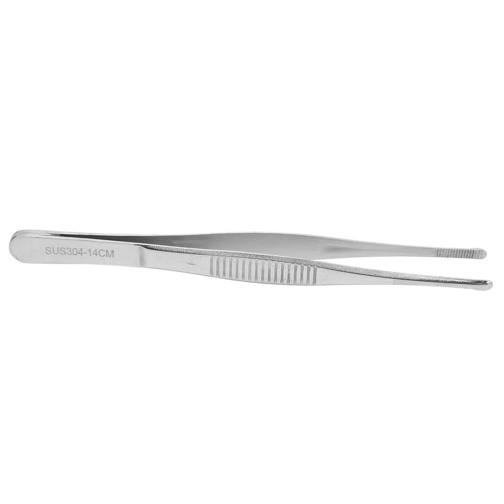 Dressing Forceps Serrated Straight Tip Slip Resistant Stainless Steel Surgical Tweezers 5.5in