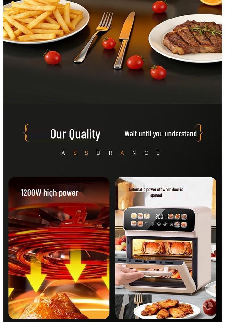 Zhigao 3-in-1 Smart Electric Oven: Air Fryer, Baker & Roaster with Visual Display
