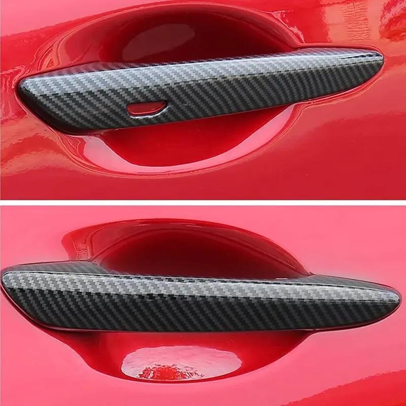For Mazda 3 Hatchback Sedan (BP) CX-30 (DM)      2024 Car Smart Keyless Door Handle Cover Trim Carbon Fiber