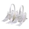 A84E-2 Pack White Flower Girl Basket Wedding Basket For Flower Girls Cute Satin Flower Girl Basket