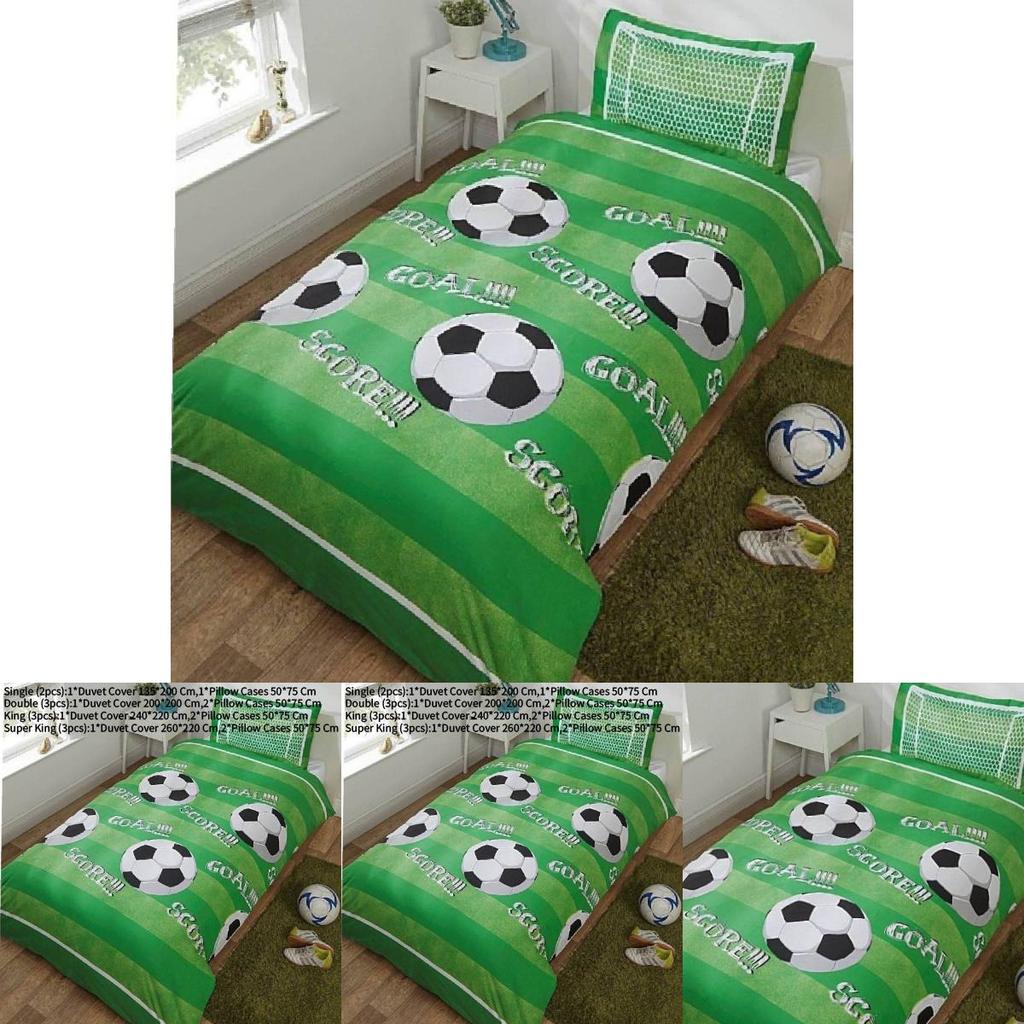 Soccer Style Bedding Set With Reactive Dye Printing For Home Bedroom Decor And Gift