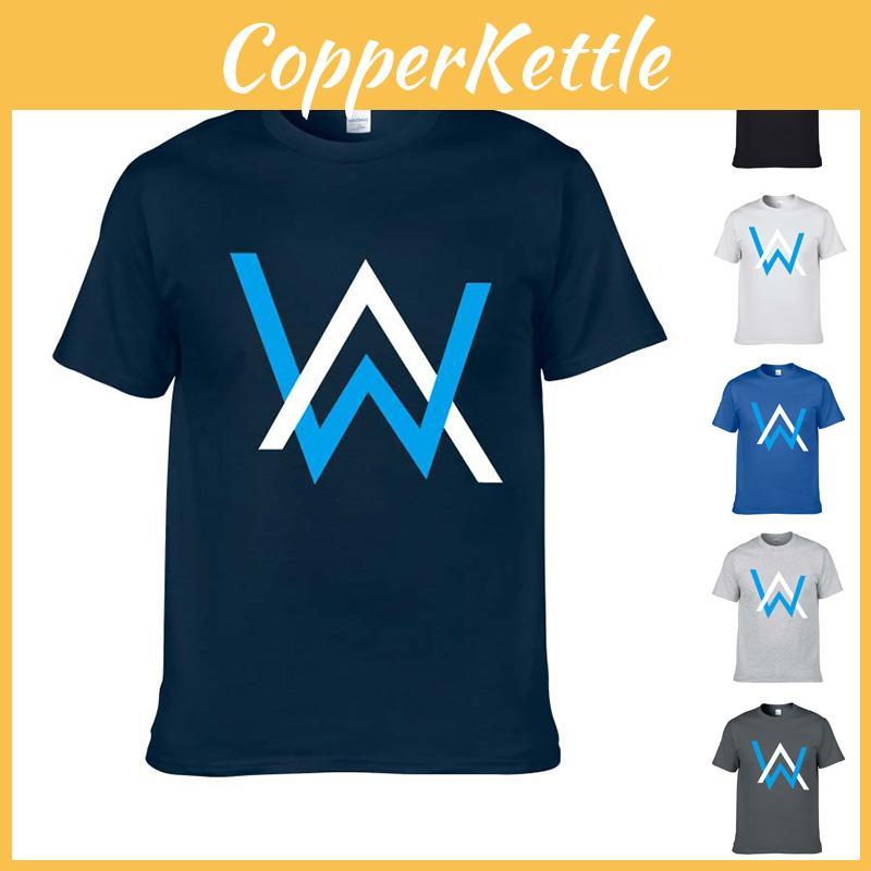 Luxurious Alan Walker Faded Cotton T-shirt With Classic O-neck For Men In Every Season