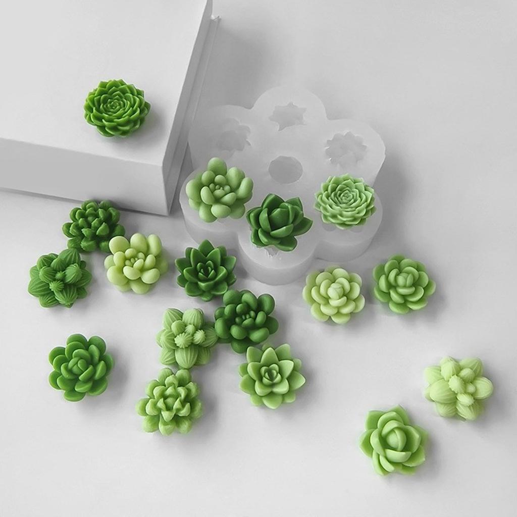 Decorative Creations Mould Silicone Succulent Plant Mold for DIY Crystal Epoxy Resin Crafts And Aromatherapy Candles